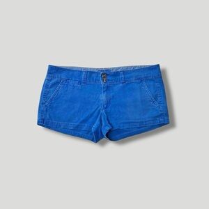 American Eagle low rise cotton stretch royal blue micro shorts size 6